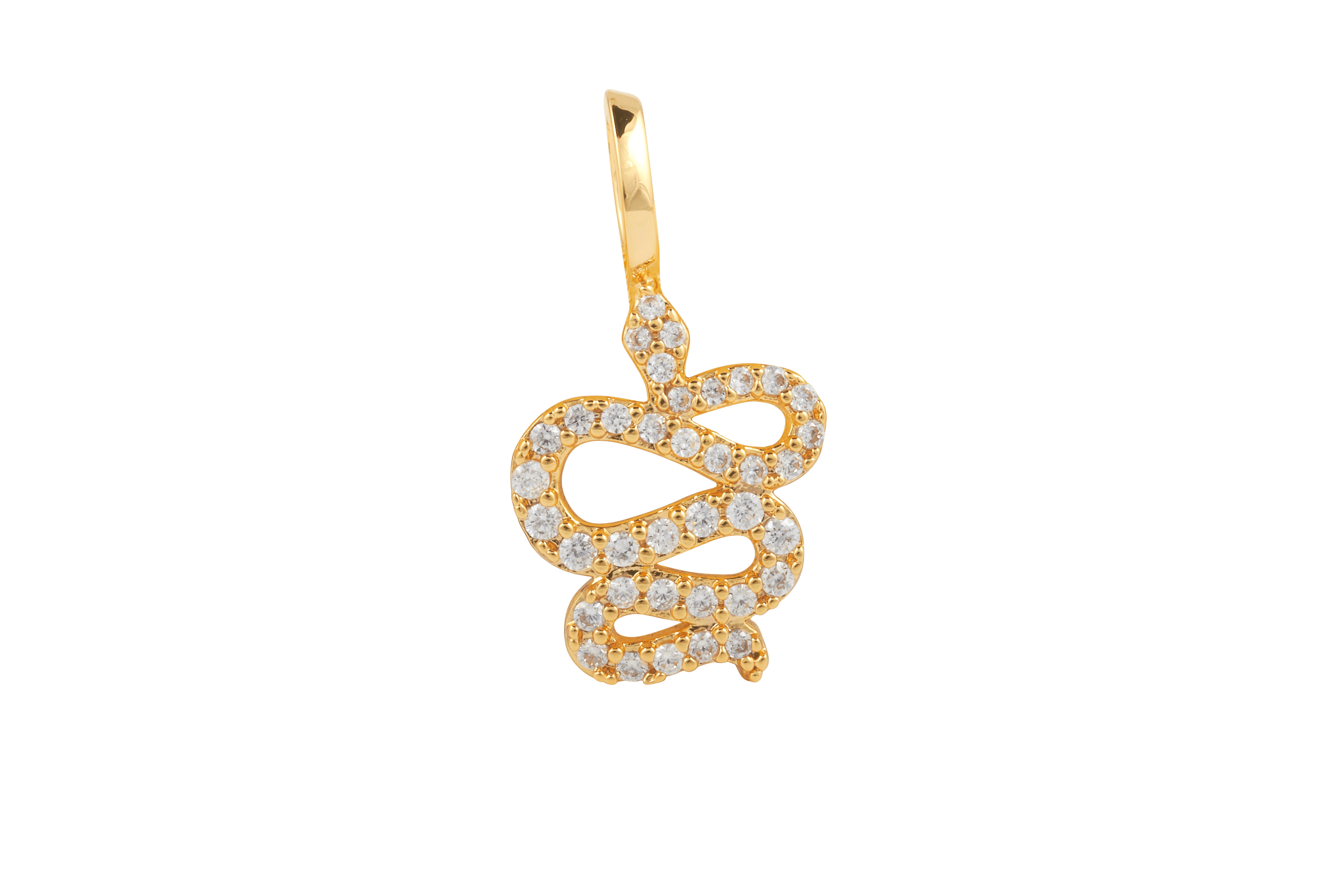 Pendentif MYA BAY serpent - pierres blanches PE-SE-01.G - PRECIOVS