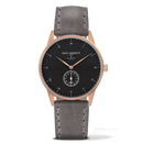 Montre Paul Hewitt Signature Line Black Sea IP Or Rosé Bracelet Cuir Gris PH-M1-R-B-13S - PRECIOVS