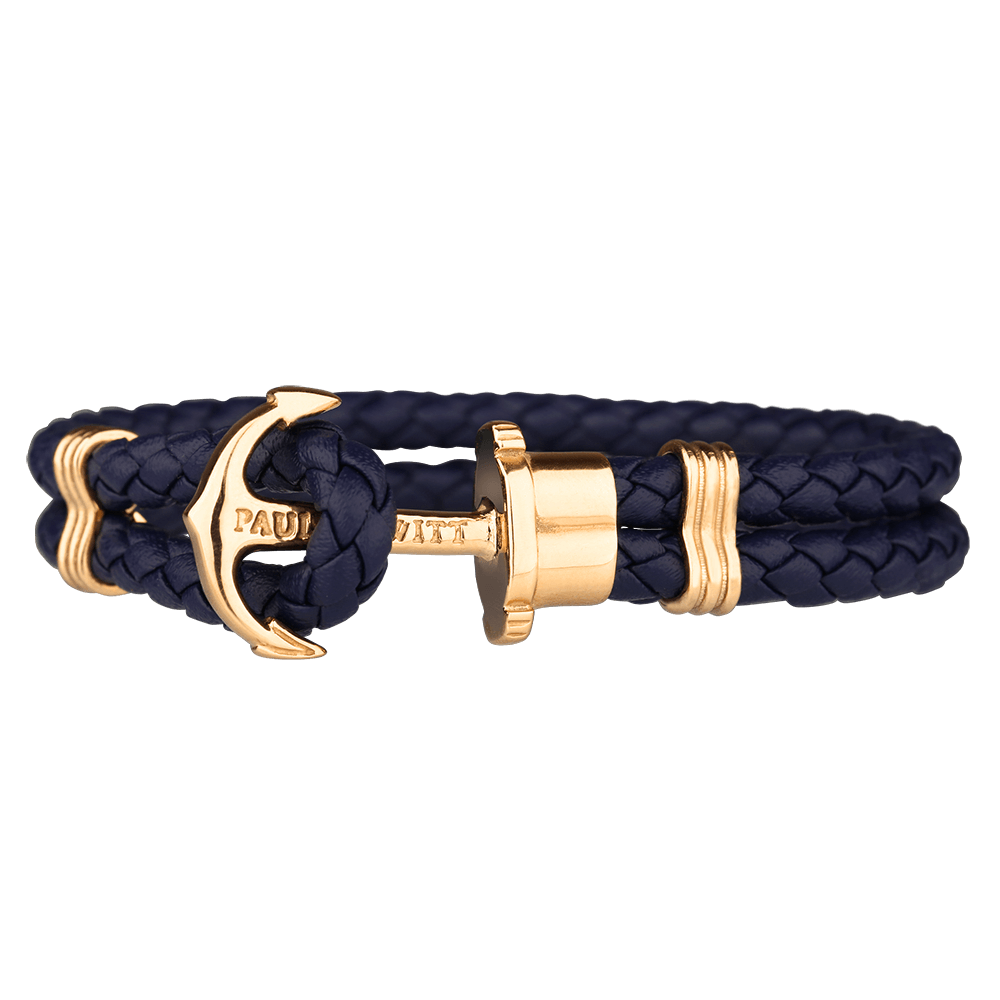 Bracelet Paul Hewitt Ancre PHREP IP Doré Bleu Marine - PRECIOVS