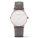 Montre Paul Hewitt Sailor Line White Sand IP Or Rosé Bracelet Cuir Gris Cadran 39mm PH-SA-R-St-W-13S - PRECIOVS