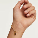 Bracelet PDPaola Bond argent plaqué or et pierres précieuses avec pendentif cadenas - PRECIOVS