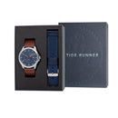 Montre Paul Hewitt Tide Runner Navy Blue Rot Silber Leder Mid Brown - PRECIOVS