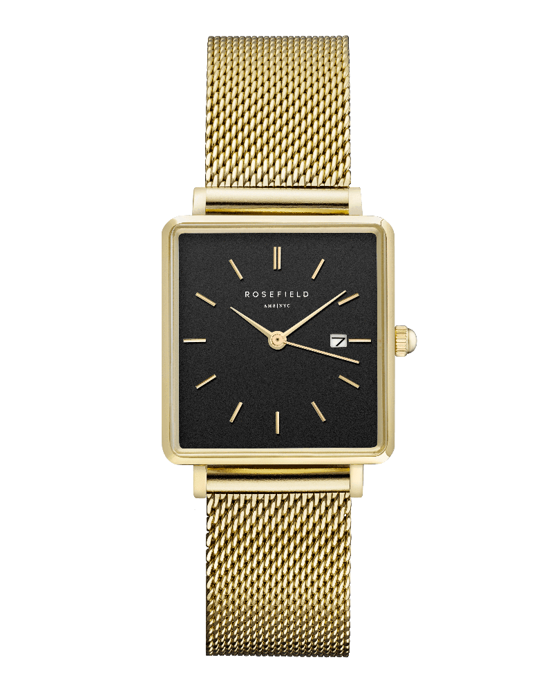 Montre Rosefield THE BOXY Noir Or Jaune QBMG-Q06 - PRECIOVS