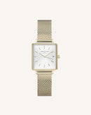 Montre Rosefield THE BOXY XS Blanc Sunray Mailles Or Jaune Q039 - PRECIOVS