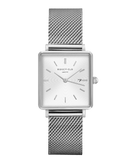 Montre Rosefield THE BOXY Blanc Sunray Argenté QWSS-Q02 - PRECIOVS