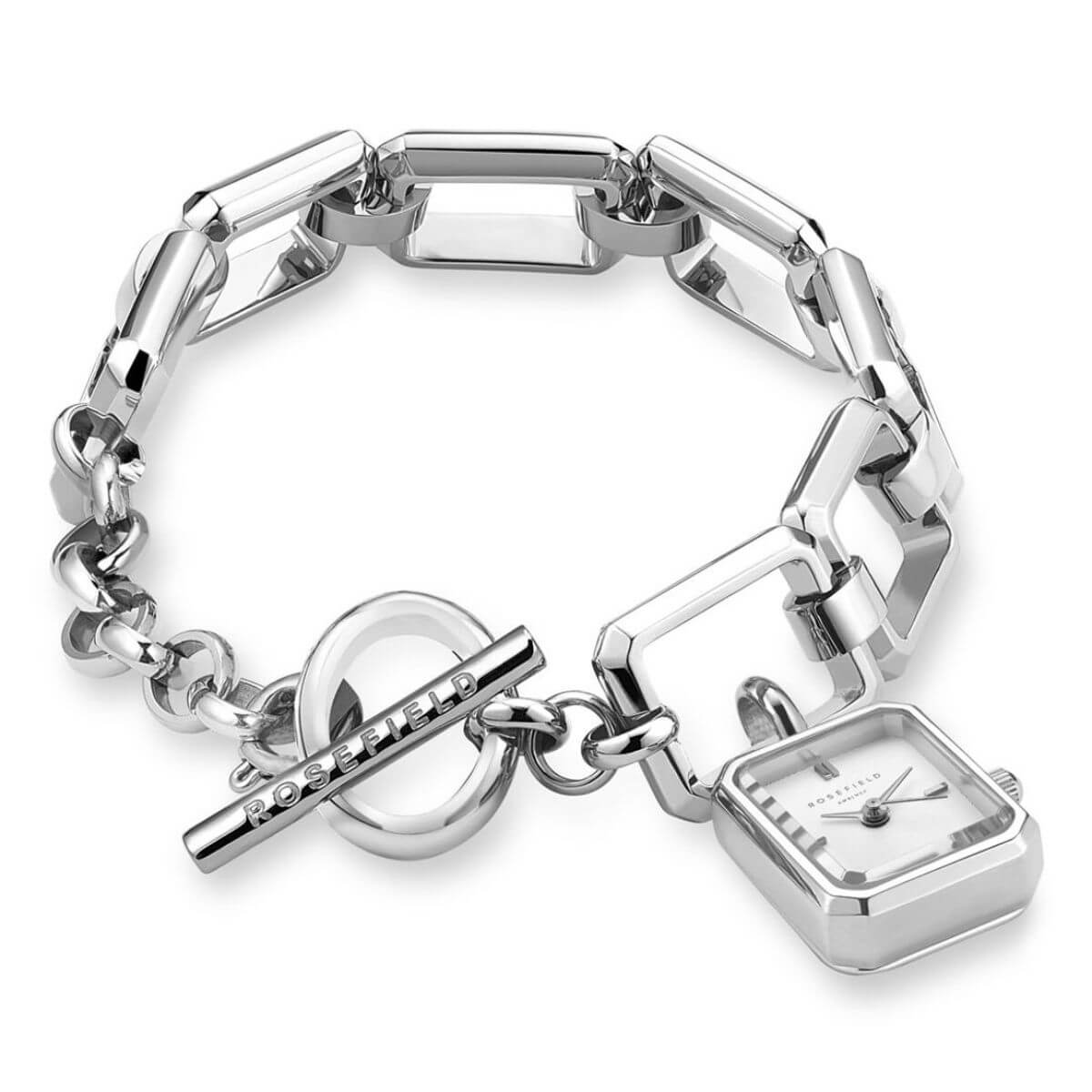 Montre Rosefield The Octagon Charm Chain Blanc Argent O53 - PRECIOVS