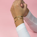 Bracelet Oozoo Jewellery or avec chaîne motif V SB-1007 - PRECIOVS