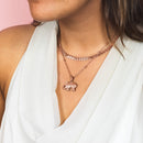 Collier Oozoo Jewellery or rose avec charm éléphant SN-2026 - PRECIOVS