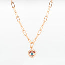 Collier Oozoo Jewellery or rose avec charm oeil SN-2020 - PRECIOVS