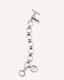Montre Rosefield The Oval Charm Chain Blanc Argent OV14 - PRECIOVS