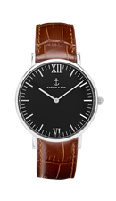 Montre Kapten & Son Silver Black Brown Croco Leather - PRECIOVS
