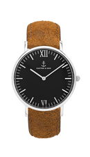 Montre Kapten & Son Silver Black Brown Vintage Leather - PRECIOVS