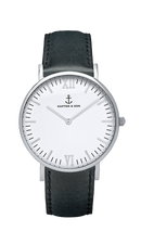 Montre Kapten & Son Silver Black Leather - PRECIOVS