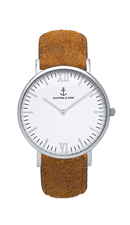 Montre Kapten & Son Silver Brown Vintage Leather - PRECIOVS