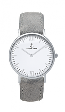 Montre Kapten & Son Silver Grey Vintage Leather - PRECIOVS