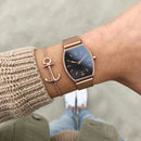 Montre Paul Hewitt Modern Edge Line Black Sunray Or Rosé Bande Mesh - PRECIOVS