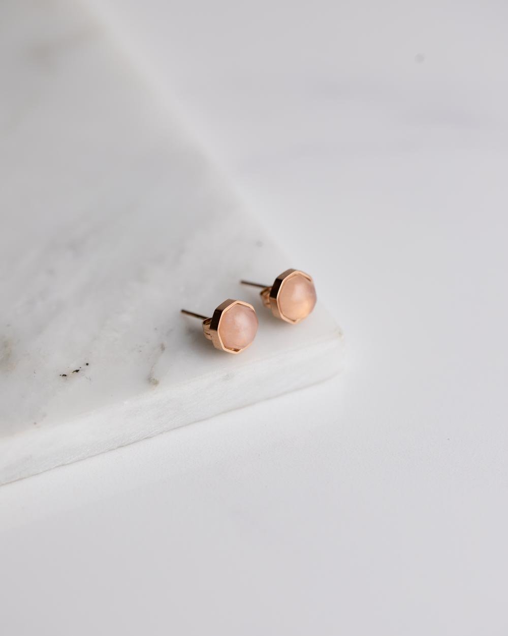 Boucles d'oreilles Didyma Thalassa Pink en pierres naturelles quartz rose - PRECIOVS