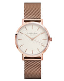 Montre Rosefield The TRIBECA White Mesh Rose Gold TWR-T50 - PRECIOVS