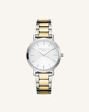 Montre Rosefield The TRIBECA Blanc Sunray Acier Argent Or Duo T63 - PRECIOVS