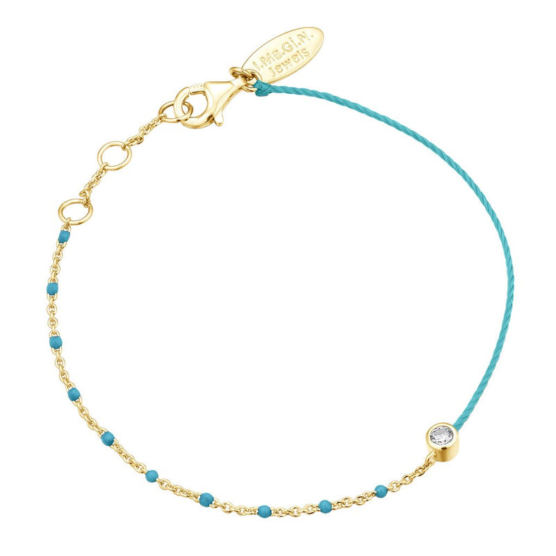 Bracelet I.Ma.Gi.N Jewels Br enamel duo turquoise Or Jaune - PRECIOVS