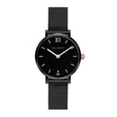Montre Sailor Line Modest Black Sunray IP Noir / Or Rosé Bande Mesh - PRECIOVS