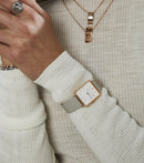 Montre Rosefield THE BOXY Blanc Gris Or rose - PRECIOVS