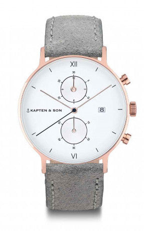 Montre Kapten & Son Chrono Grey Vintage Leather - PRECIOVS