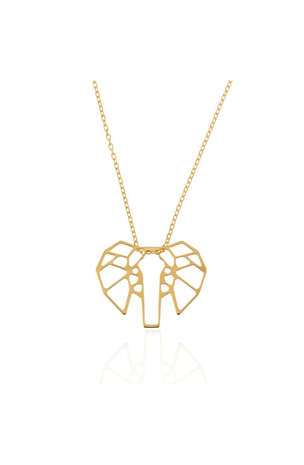 Collier PRECIOVS Essentials avec pendentif origami éléphant doré jaune - PRECIOVS