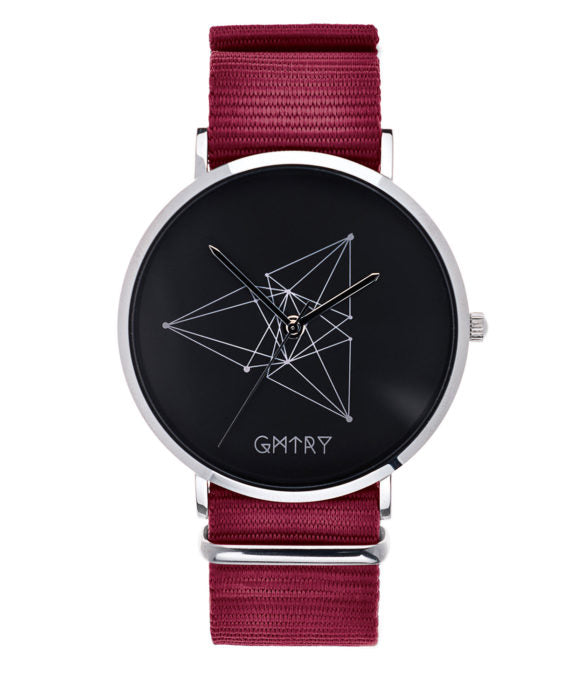 Montre GMTRY The Contour Series Dark Grey Bordeaux (+2ème bracelet au choix) - PRECIOVS