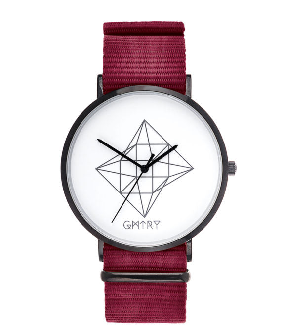 Montre GMTRY The Contour Series White Bordeaux (+2ème bracelet au choix) - PRECIOVS