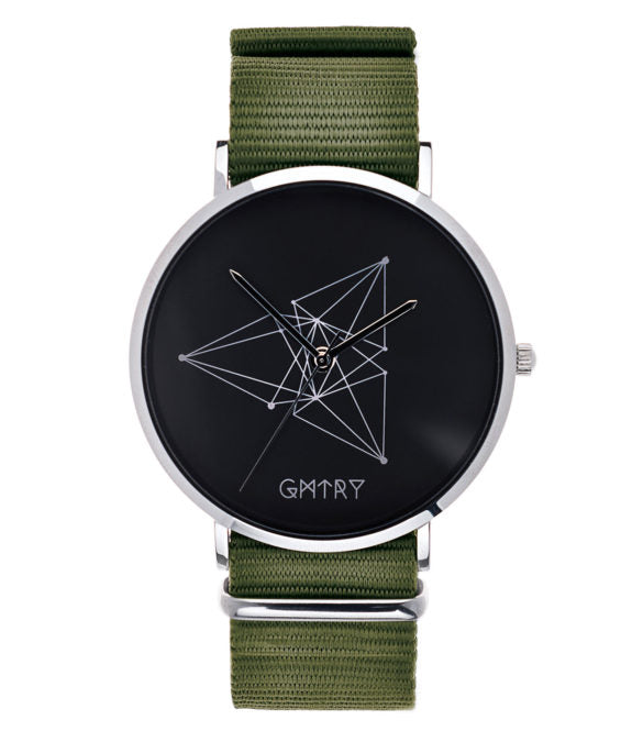 Montre GMTRY The Contour Series Dark Grey Vert (+2ème bracelet au choix) - PRECIOVS