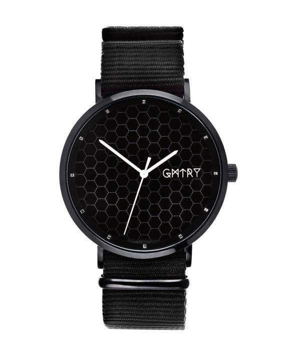 Montre GMTRY The Polygon Series Dark Grey Noir (+2ème bracelet au choix) - PRECIOVS