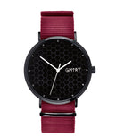 Montre GMTRY The Polygon Series Dark Grey Bordeaux (+2ème bracelet au choix) - PRECIOVS