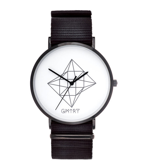 Montre GMTRY The Contour Series White Noir (+2ème bracelet au choix) - PRECIOVS