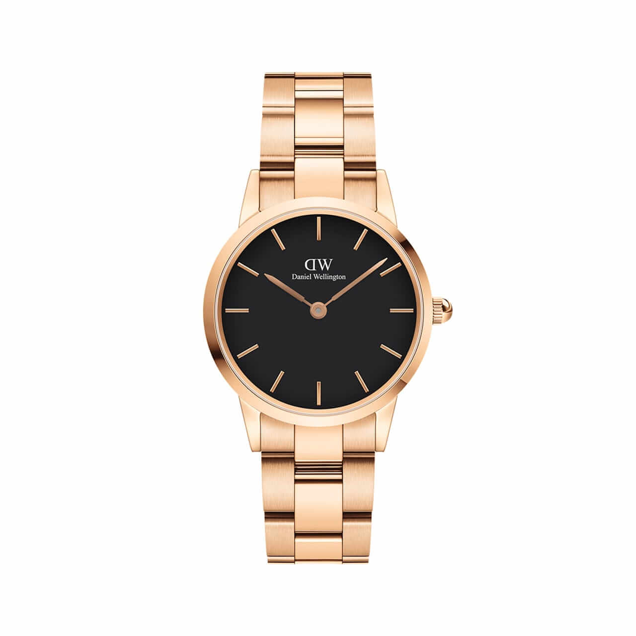 Montre Daniel Wellington Iconic Link Black Rose Gold 28mm - PRECIOVS