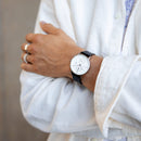 Montre Kapten & Son Chrono Silver Black Leather - PRECIOVS