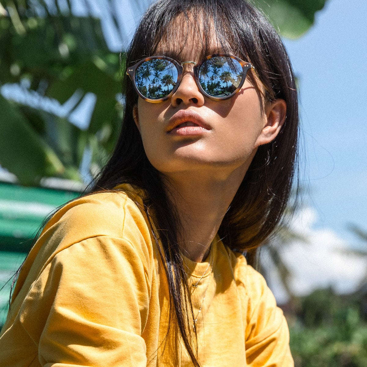Lunettes de Soleil Kapten & Son Maui Matt Tortoise Blue Mirrored - PRECIOVS
