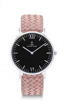 Montre Kapten & Son Black Silver Rose Woven Leather - PRECIOVS