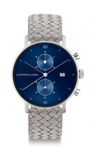 Montre Kapten & Son Chrono Silver Blue Grey Woven Leather - PRECIOVS