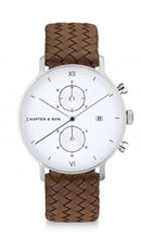Montre Kapten & Son Chrono Silver Brown Woven Leather - PRECIOVS