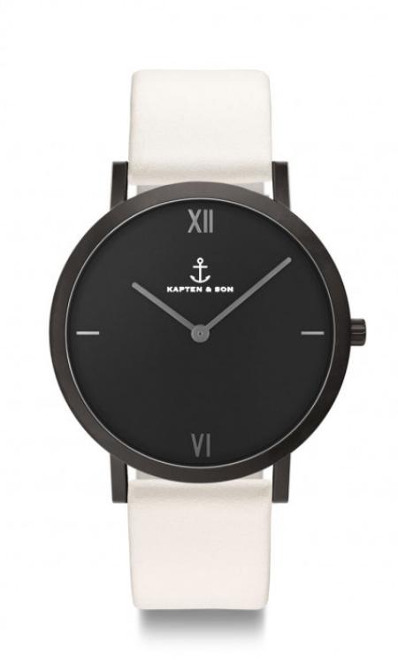 Montre Kapten & Son Pure Nox White Leather - PRECIOVS