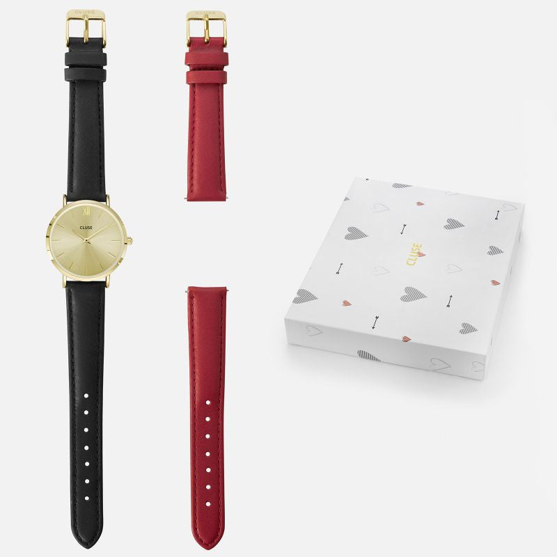 Coffret cadeau Montre CLUSE Minuit Gold/Gold avec bracelets