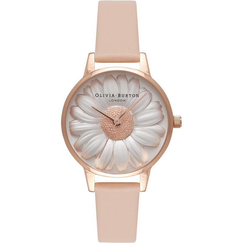 Montre Olivia Burton FLOWER SHOW 3D DAISY Rose Gold & Nude Peach OB16FS87 - PRECIOVS