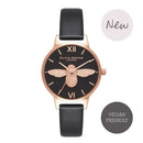 Montre Olivia Burton 3D Bee Vegan Friendly Black & Rose Gold OB16VE10 - PRECIOVS