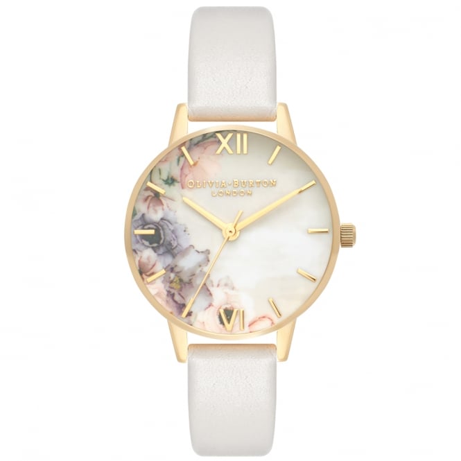 Montre Olivia Burton Watercolour Florals Blush & Gold Leather OB16PP45 - PRECIOVS