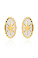 Boucles d'oreilles PRECIOVS Essentials étoile émaillée doré jaune ovales - PRECIOVS