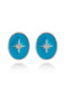 Boucles d'oreilles PRECIOVS Essentials étoile émaillée turquoise argent rondes - PRECIOVS