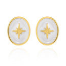 Boucles d'oreilles PRECIOVS Essentials étoile émaillée doré jaune rondes - PRECIOVS