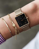 Montre Rosefield THE BOXY Noir Or Jaune QBMG-Q06 - PRECIOVS