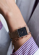Montre Rosefield THE BOXY Noir Or Rose QBMR-Q05 - PRECIOVS